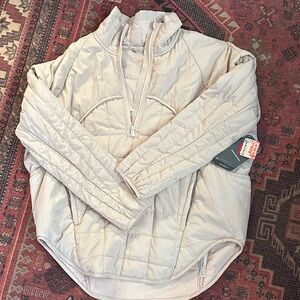 Free People Movement Beige Quilted Pullover Jacket